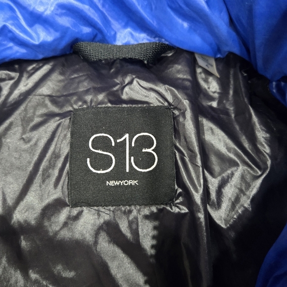 S13 Cobalr Blue Quilted Hooded Puffer Jacket Size 4-5 - Picture 4 of 4
